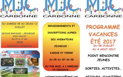 Cet été, à vous les activités avec la MJC !