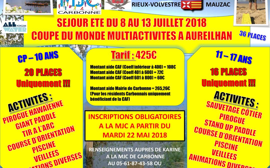 Séjour d’été pour les jeunes !